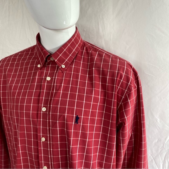 T.Harris Men’s Grid Plaid Burnt Sienna Gentlemen’s Fit Long Sleeve Button Down - Picture 2 of 8